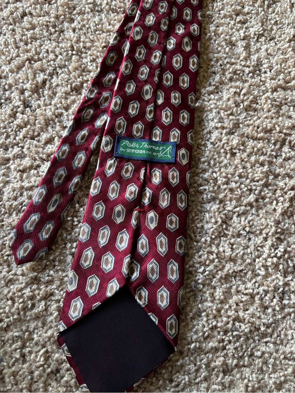 Vintage Y2K Peter Thomas by Superba 100% Italian silk tie